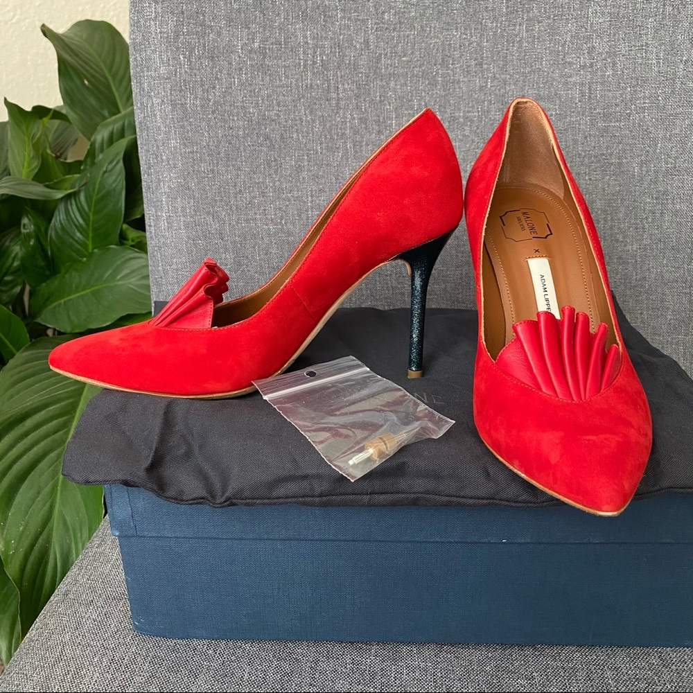 Malone souliers x Adam lippes point toe suede pump